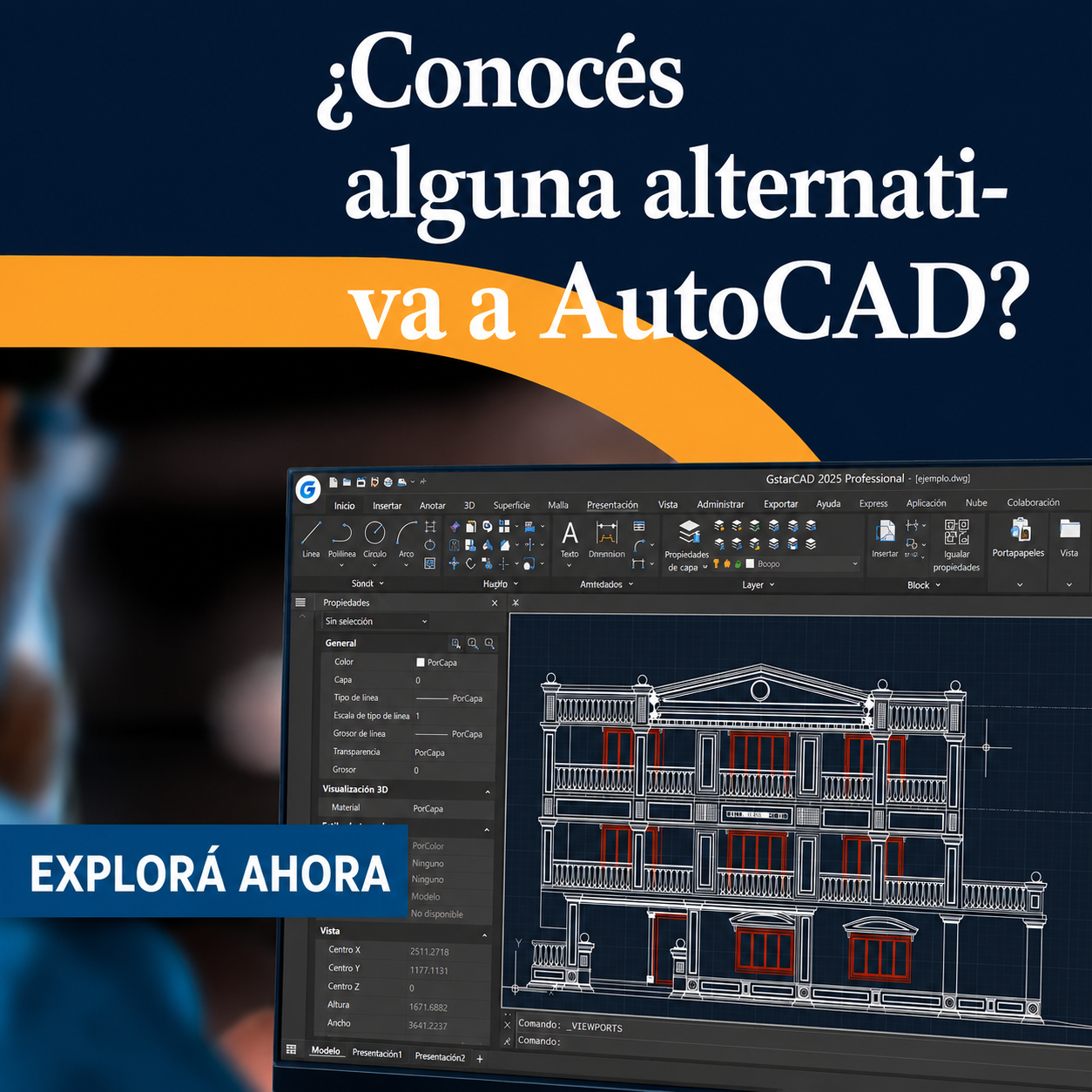 Interfaz del software GstarCAD
